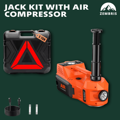 Electric Hydraulic Car Jack Kit with Air Compressor (12V)