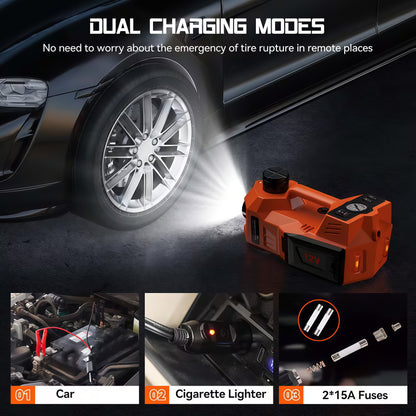 Electric Hydraulic Car Jack Kit with Air Compressor (12V)