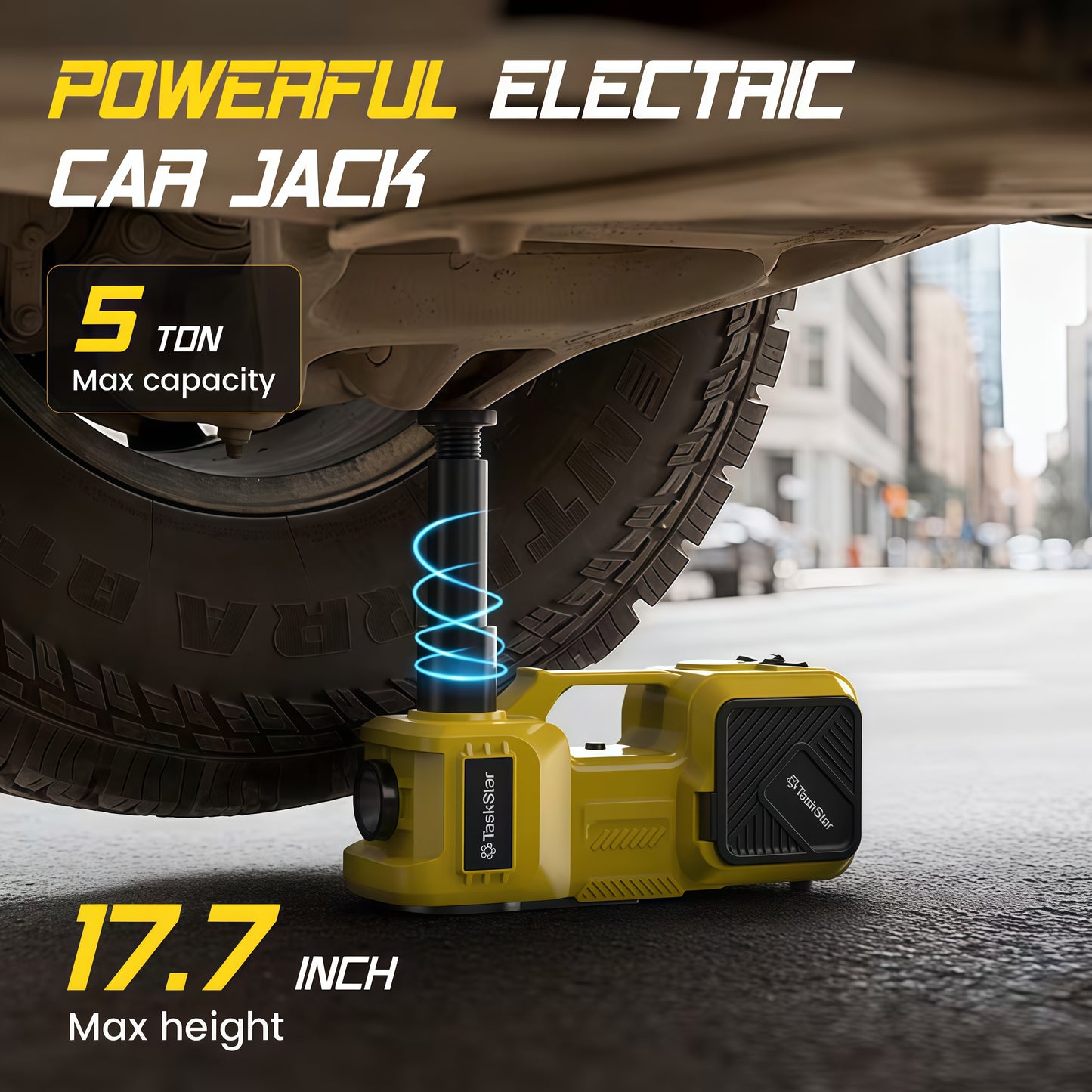 Electric Hydraulic Car Jack & Impact Wrench Kit