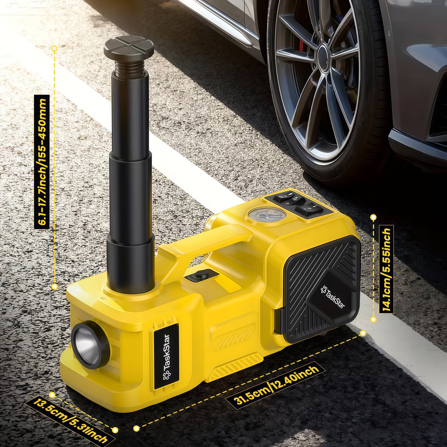 Electric Hydraulic Car Jack & Impact Wrench Kit