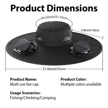 Hollow Out Breathable Mesh with dual fan design and solar panel