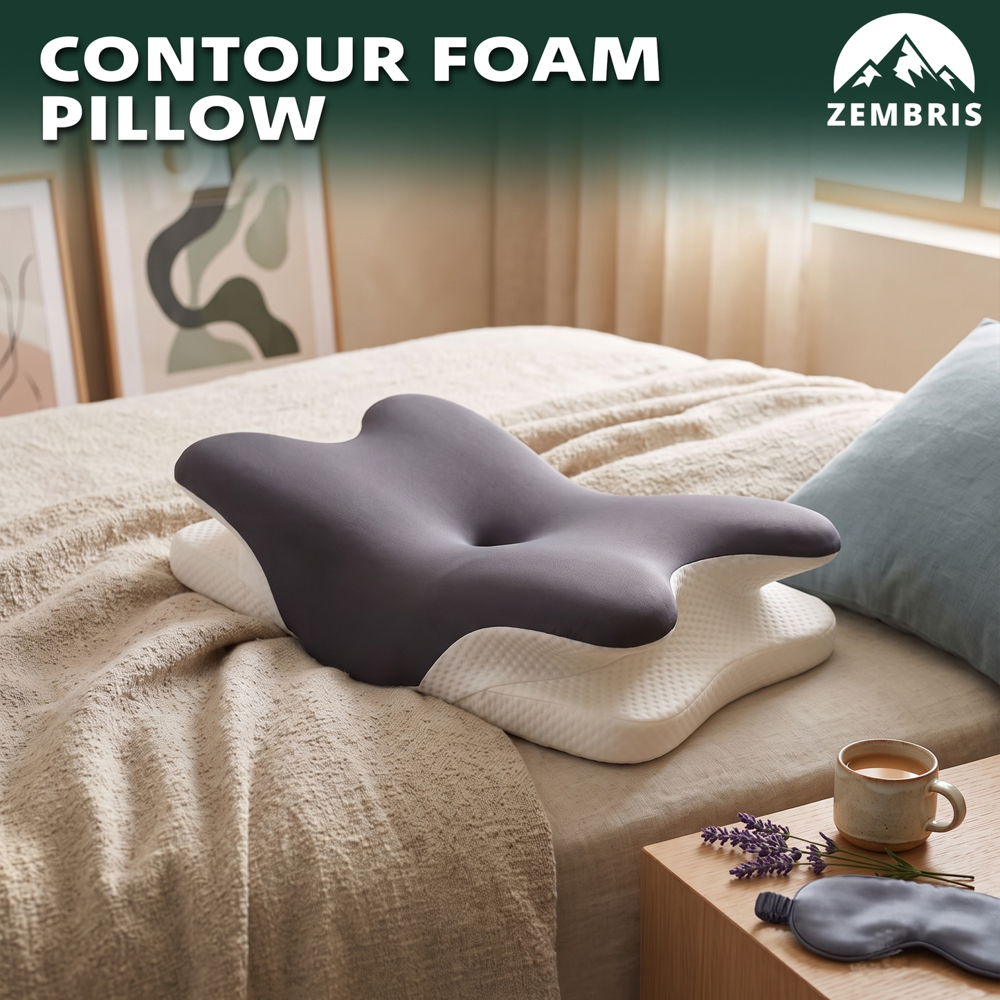 Ergonomic Memory Foam Contour Pillow