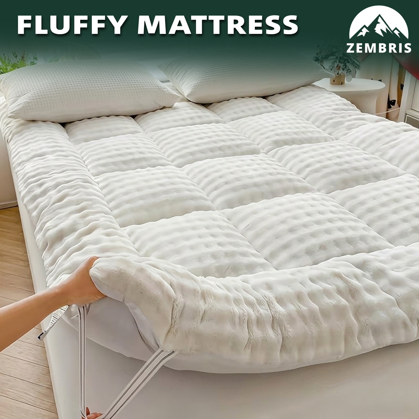 Fluffy Faux Wool Floor Futon Mattress