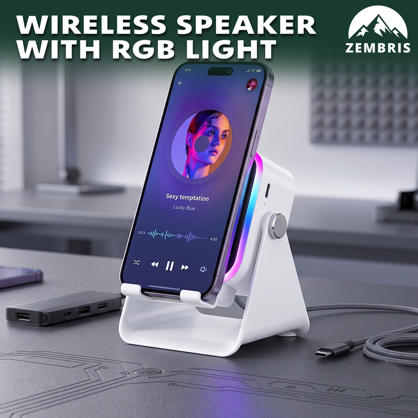 Wireless Speaker with RGB Light